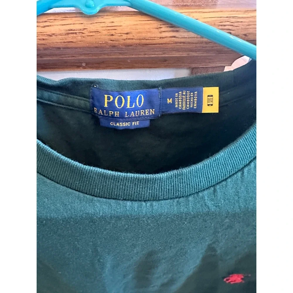 polo ralph lauren medium‎ tee plaid horse